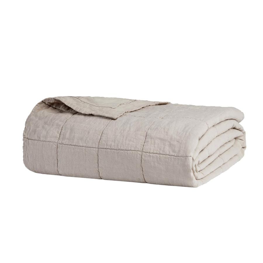 Bambury Coverlet Bambury French Flax Linen Quilted Coverlet -  Queen/King - Pebble
