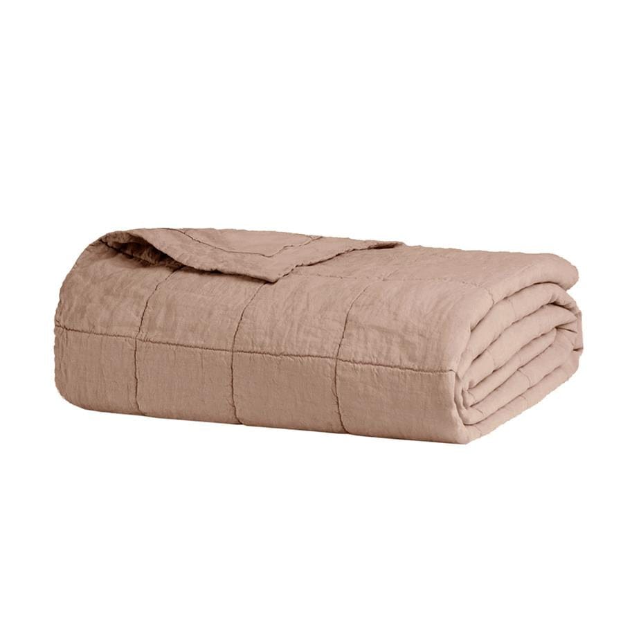 Bambury Coverlet Bambury French Flax Linen Quilted Coverlet -  Queen/King - Tea Rose
