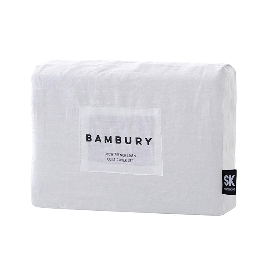 Bambury Quilt Cover Bambury French Linen Quilt Cover Set - Ivory