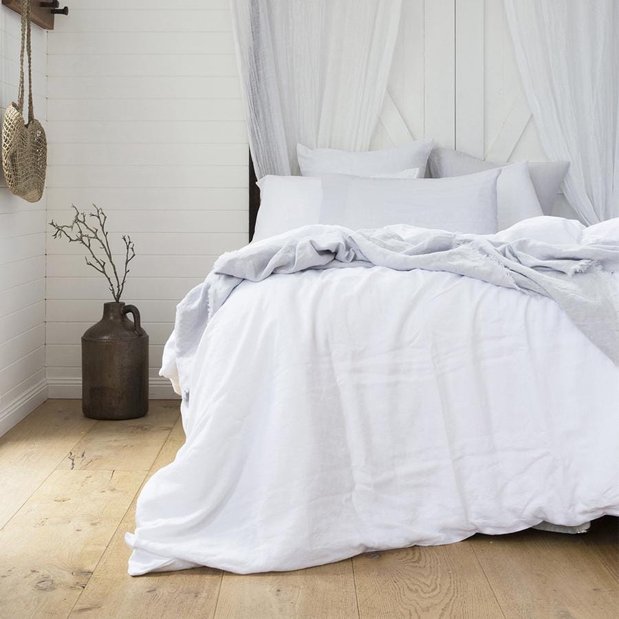 Bambury Quilt Cover Bambury French Linen Quilt Cover Set - Ivory