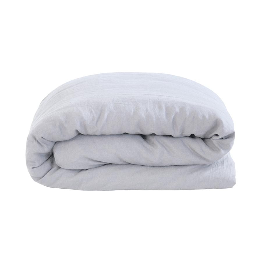 Bambury Quilt Cover Bambury French Linen Quilt Cover Set - Silver