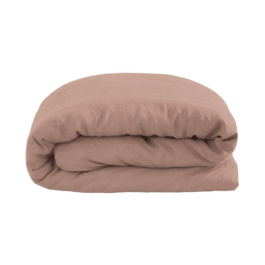 Bambury Quilt Cover Bambury French Linen Quilt Cover Set - Tea Rose