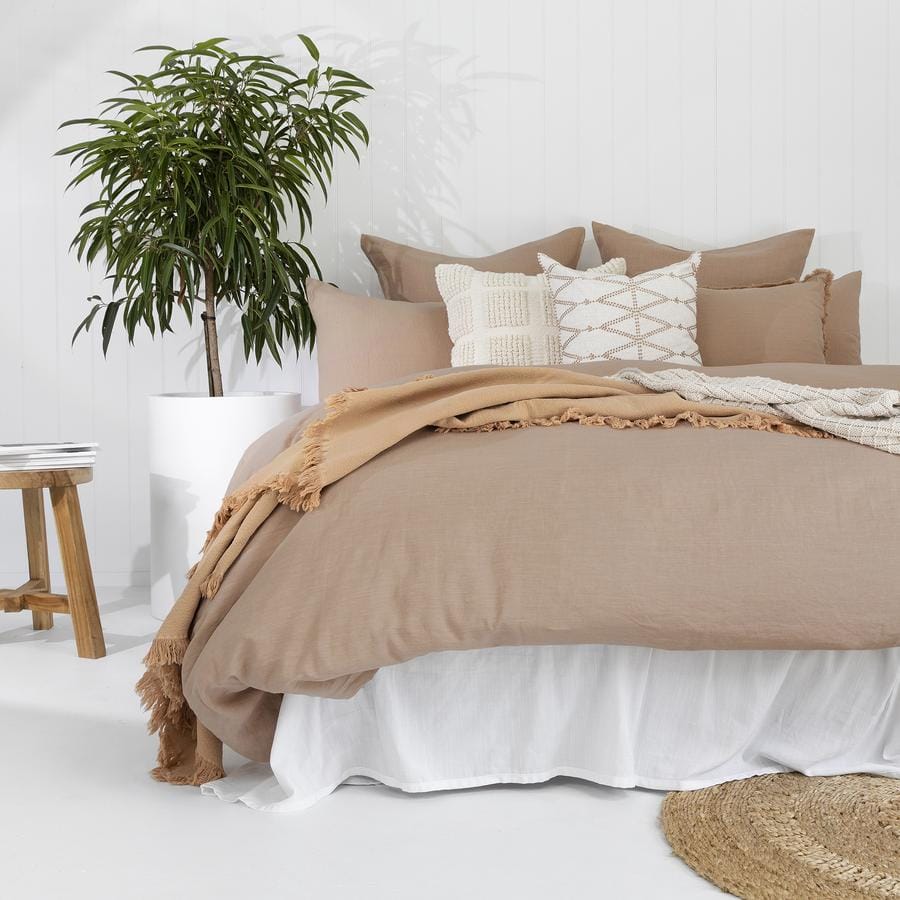 Bambury Quilt Cover Bambury French Linen Quilt Cover Set - Tea Rose