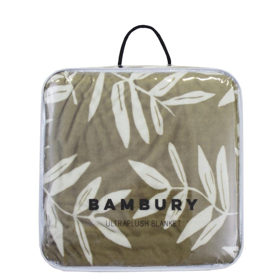 Bambury Blanket Bambury Hakea Ultraplush Blanket - Olive