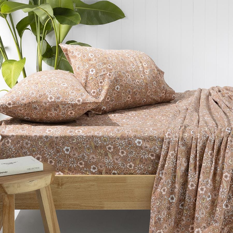 Bambury Bed Sheets Bambury Marguerite Flannelette Sheet Set - Bisque