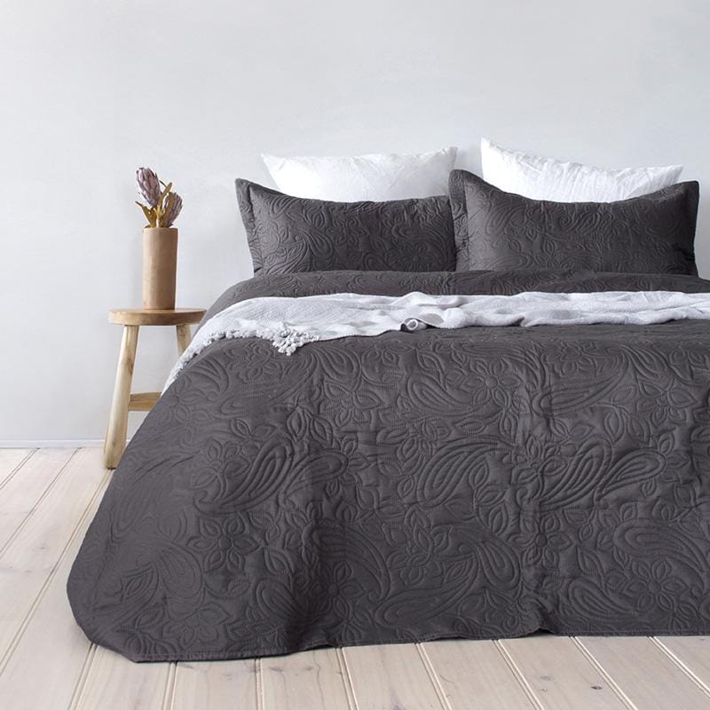Bambury Coverlet Bambury Paisley Coverlet Set - Charcoal