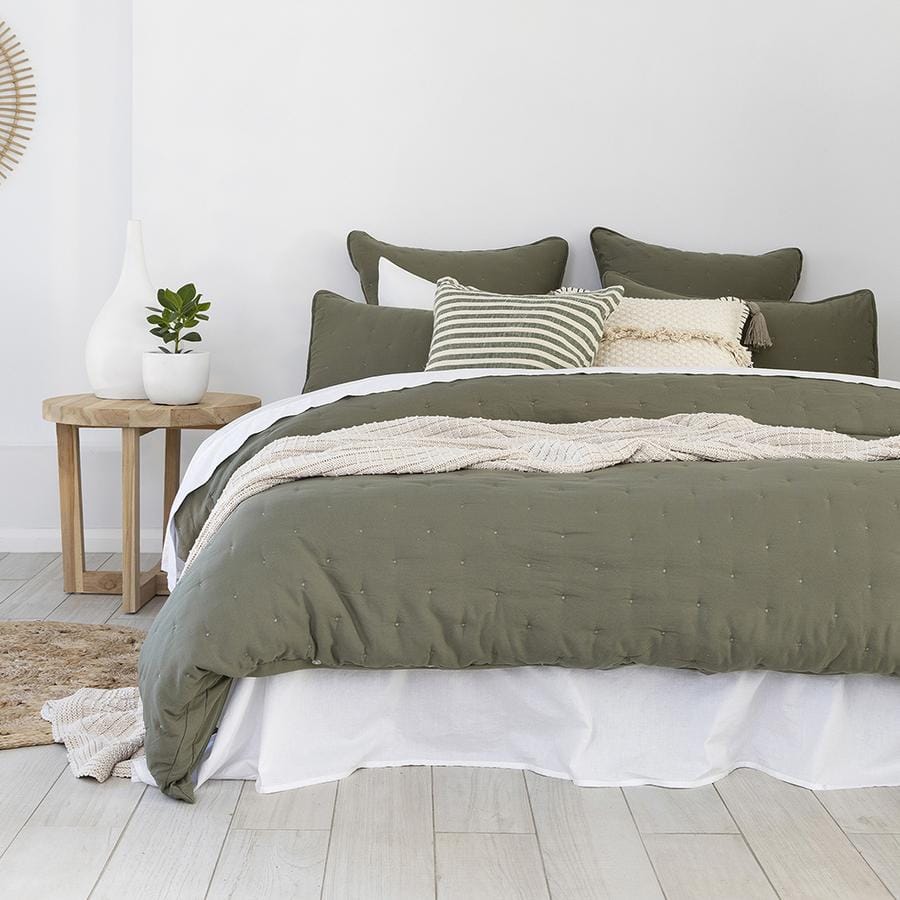 Bambury Quilt Cover Bambury Willare Quilt Cover Set - Moss