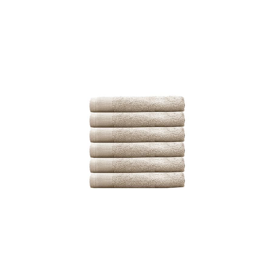 Bambury Bathroom Towel Sets Buff Bambury Elvire Face Washer - 6 Pack