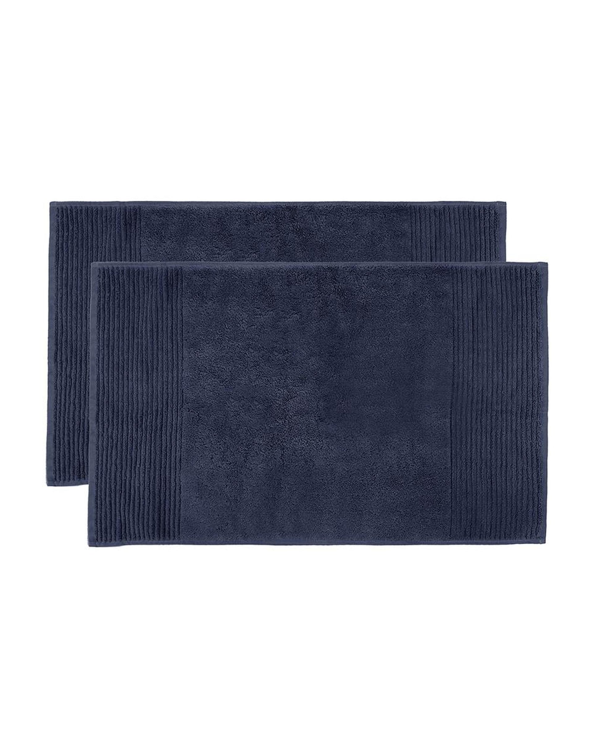 Bambury Bathroom Mat Navy Bambury Elvire Bath Mats - 2 pack