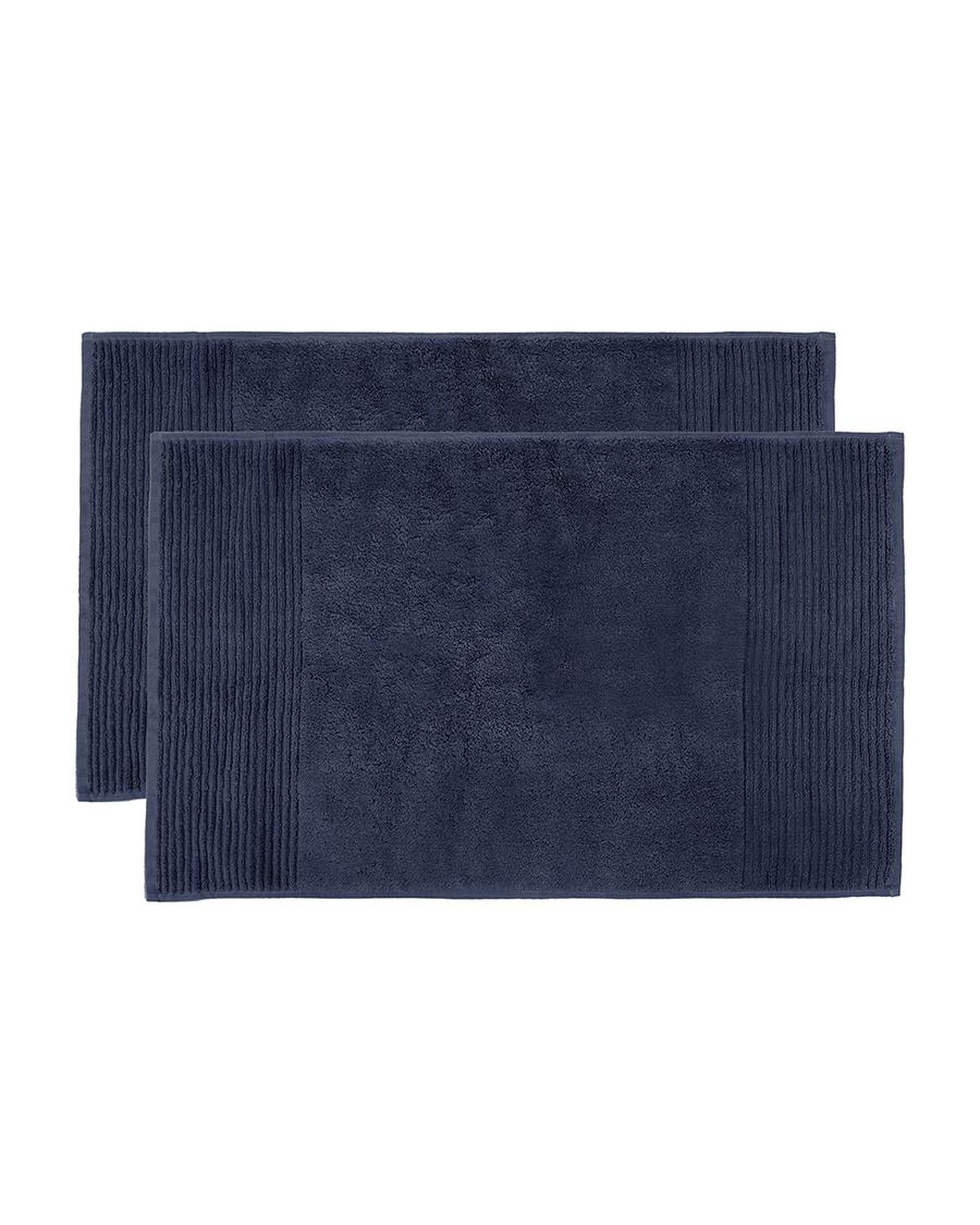 Bambury Bathroom Mat Navy Bambury Elvire Bath Mats - 2 pack