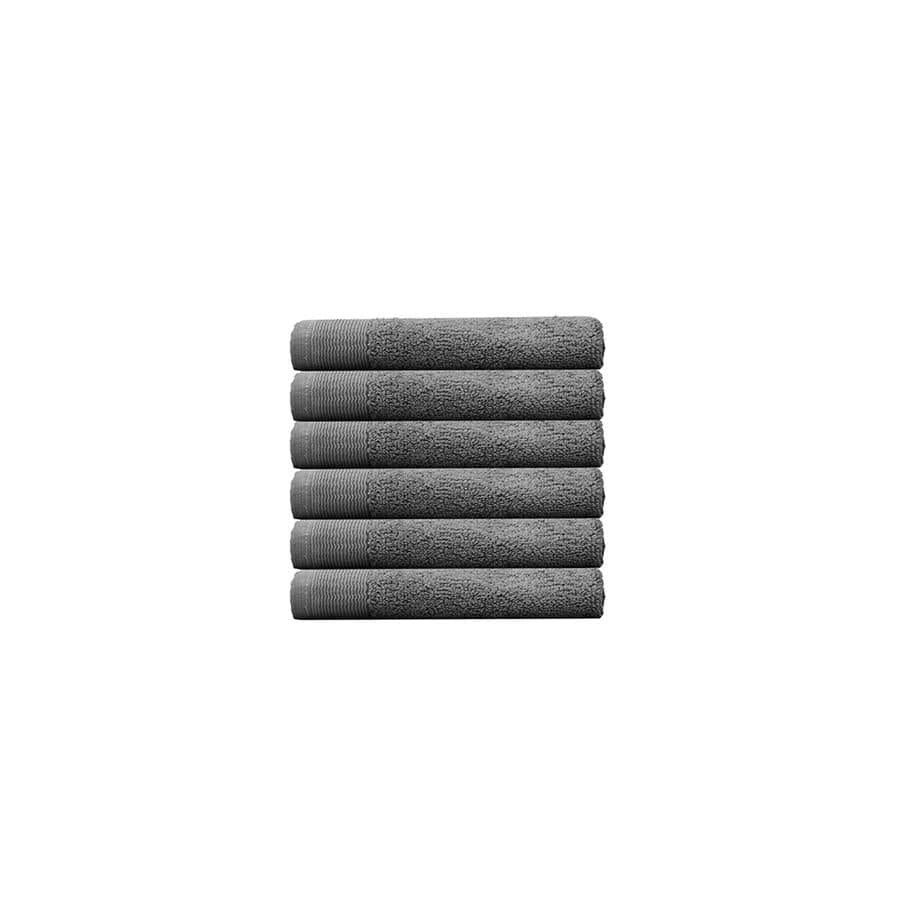 Bambury Bathroom Towel Sets Pewter Bambury Elvire Face Washer - 6 Pack