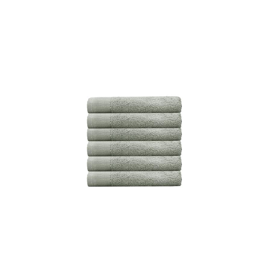 Bambury Bathroom Towel Sets Sage Bambury Elvire Face Washer - 6 Pack