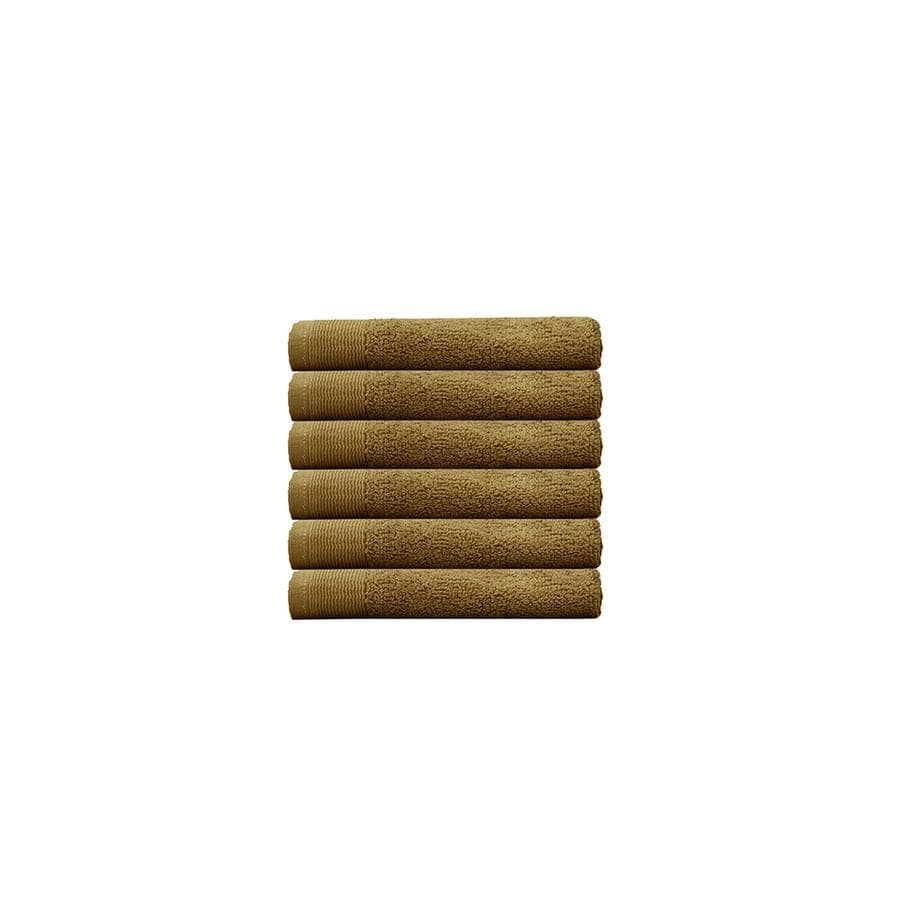 Bambury Bathroom Towel Sets Tobacco Bambury Elvire Face Washer - 6 Pack