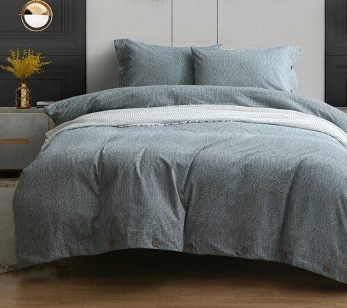 Bas Phillips Quilt Cover Amalfi Blue Mist / Queen Bas Phillips Jacquard Quilt Cover Set