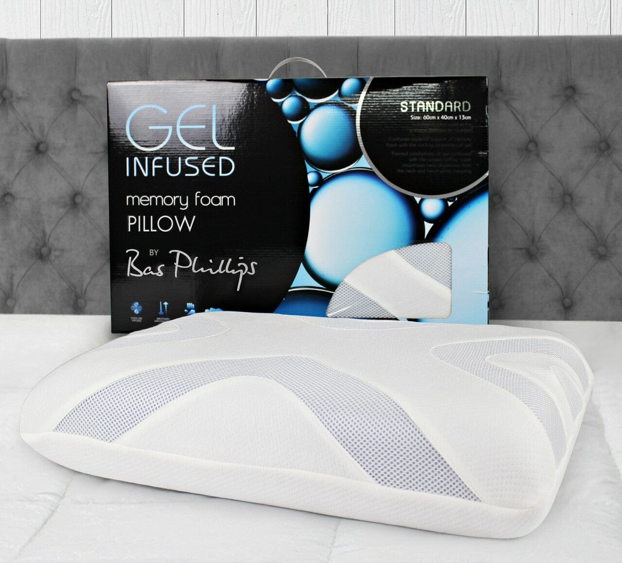 Bas Phillips Pillows/Cushions Bas Phillips Gel Infused Memory Foam Pillow