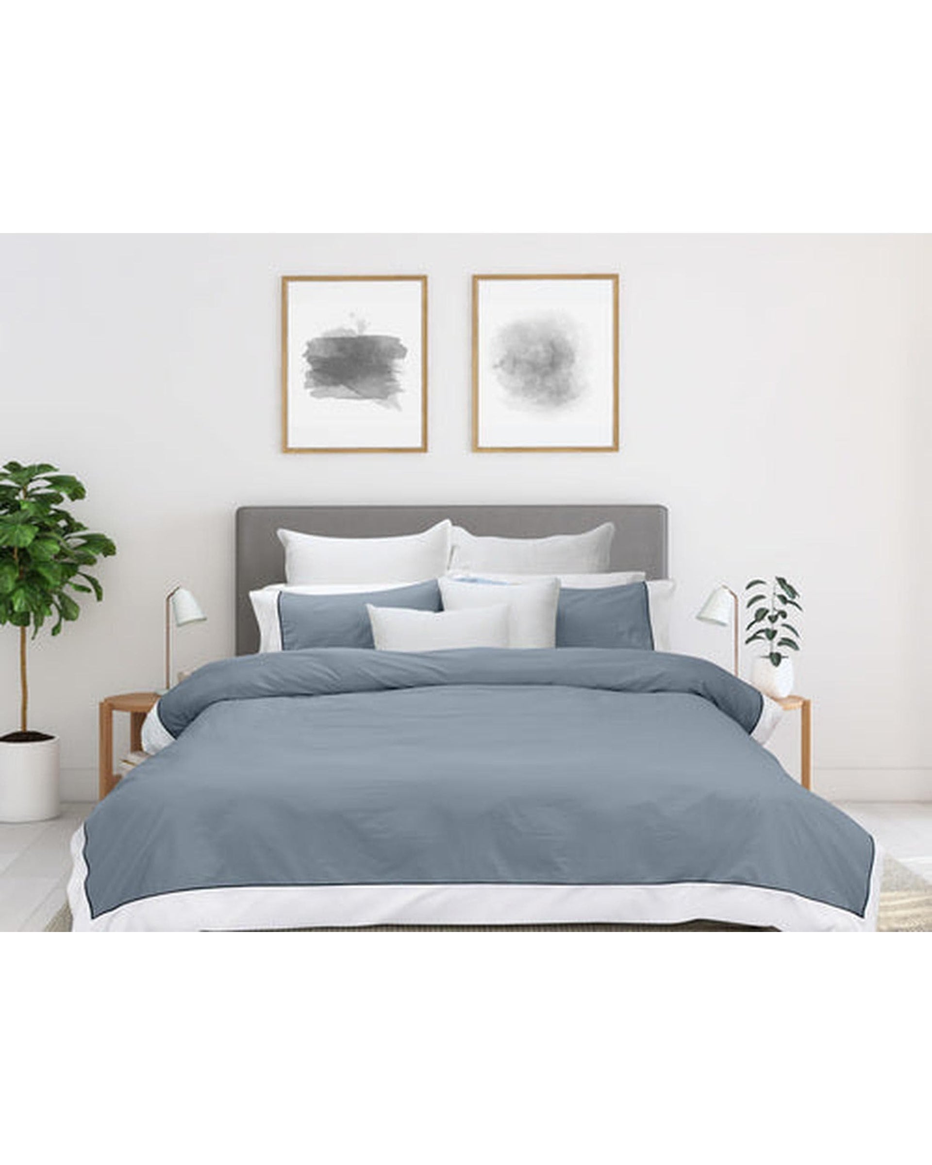Bas Phillips Quilt Cover Mercury & White / Queen Bass Phillips New York Cotton Quilt Cover Set