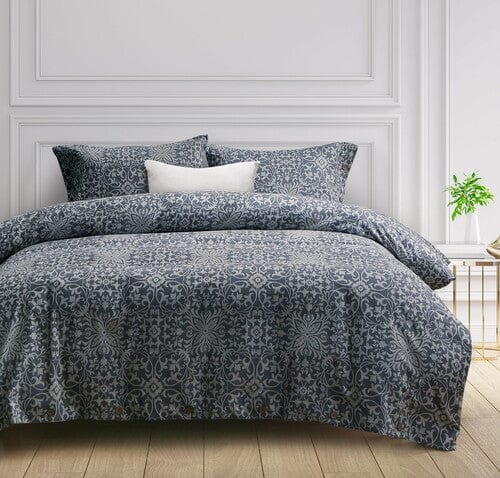 Bas Phillips Quilt Cover Morocco Blue / Queen Bas Phillips Jacquard Quilt Cover Set