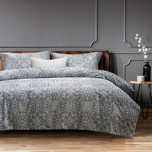 Bas Phillips Quilt Cover Morocco Silver / Queen Bas Phillips Jacquard Quilt Cover Set