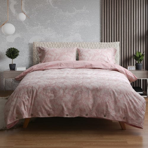 Bas Phillips Quilt Cover Paisley Blush / Queen Bas Phillips Jacquard Quilt Cover Set