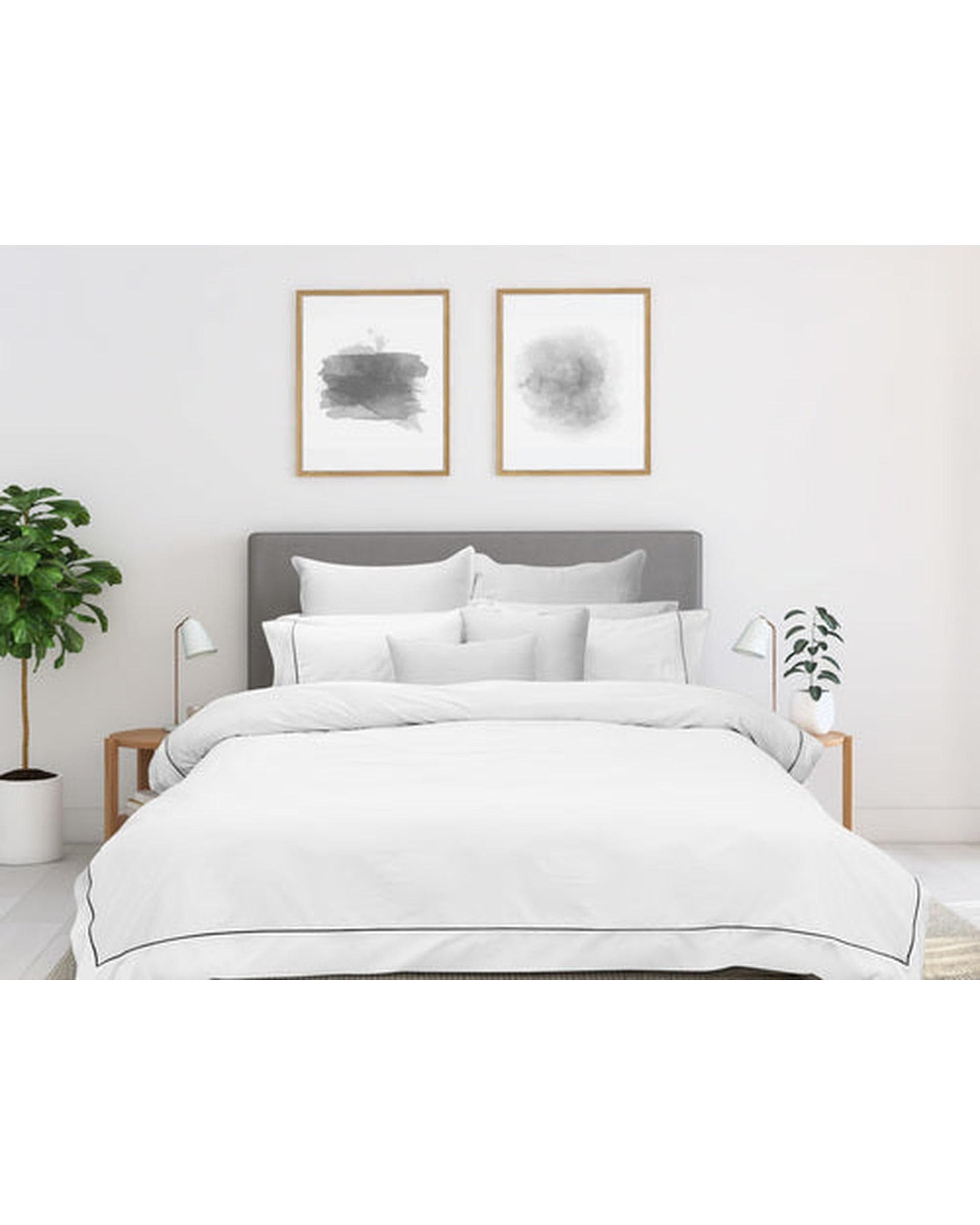 Bas Phillips Quilt Cover White & White / Queen Bass Phillips New York Cotton Quilt Cover Set