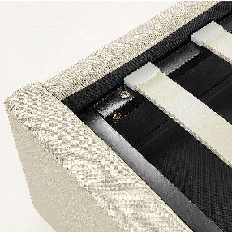 GAS LIFT BED FRAME WITH HEADBOARD - BEIGE Big Bedding Australia