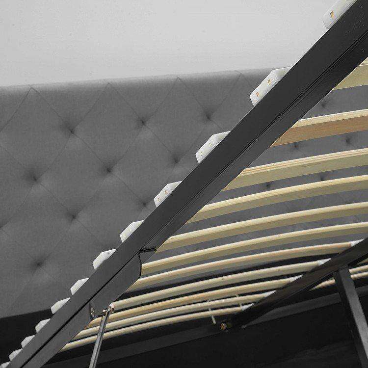 GAS LIFT BED FRAME WITH HEADBOARD -  DARK GREY Big Bedding Australia