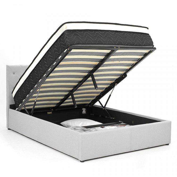 GAS LIFT BED FRAME WITH HEADBOARD -  GREY Big Bedding Australia