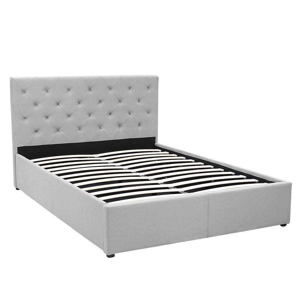 GAS LIFT BED FRAME WITH HEADBOARD -  GREY Big Bedding Australia