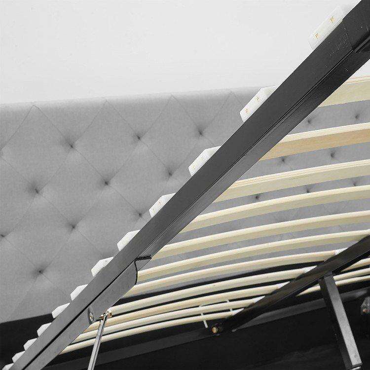 GAS LIFT BED FRAME WITH HEADBOARD -  GREY Big Bedding Australia