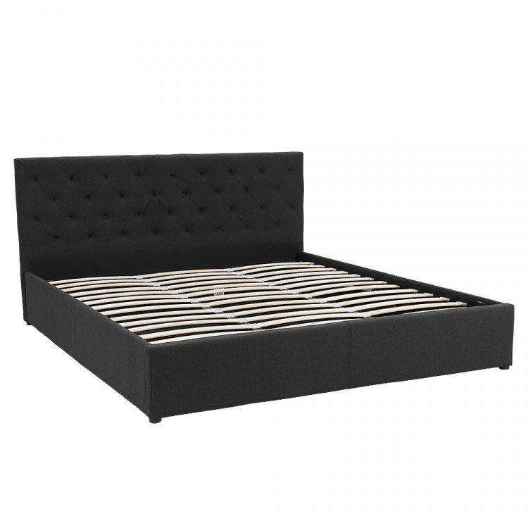 GAS LIFT BED FRAME WITH HEADBOARD - BLACK Big Bedding Australia