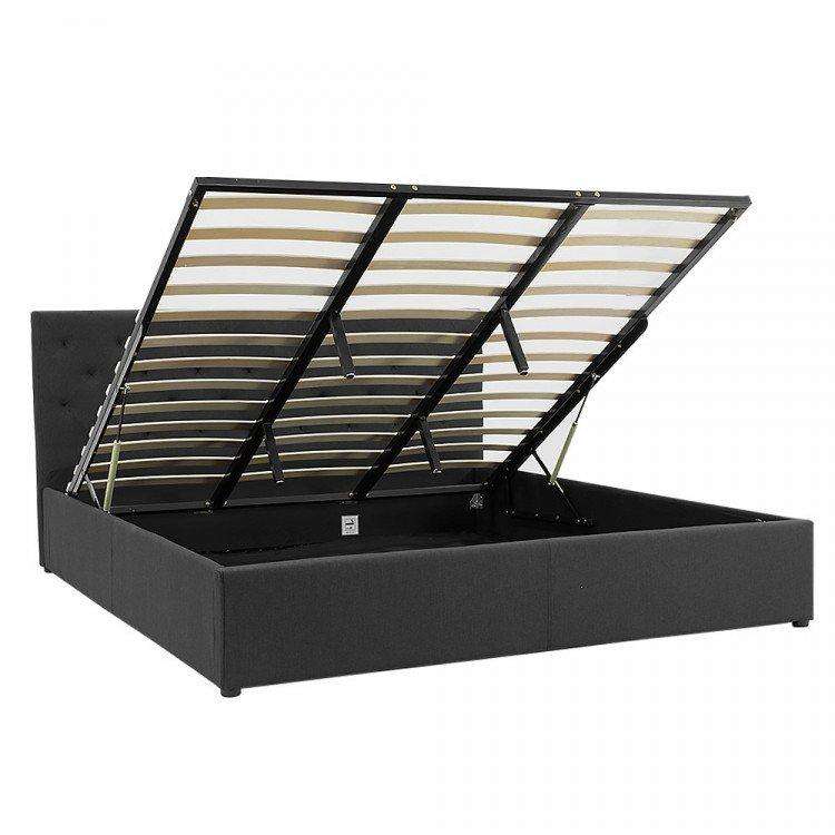 GAS LIFT BED FRAME WITH HEADBOARD - BLACK Big Bedding Australia