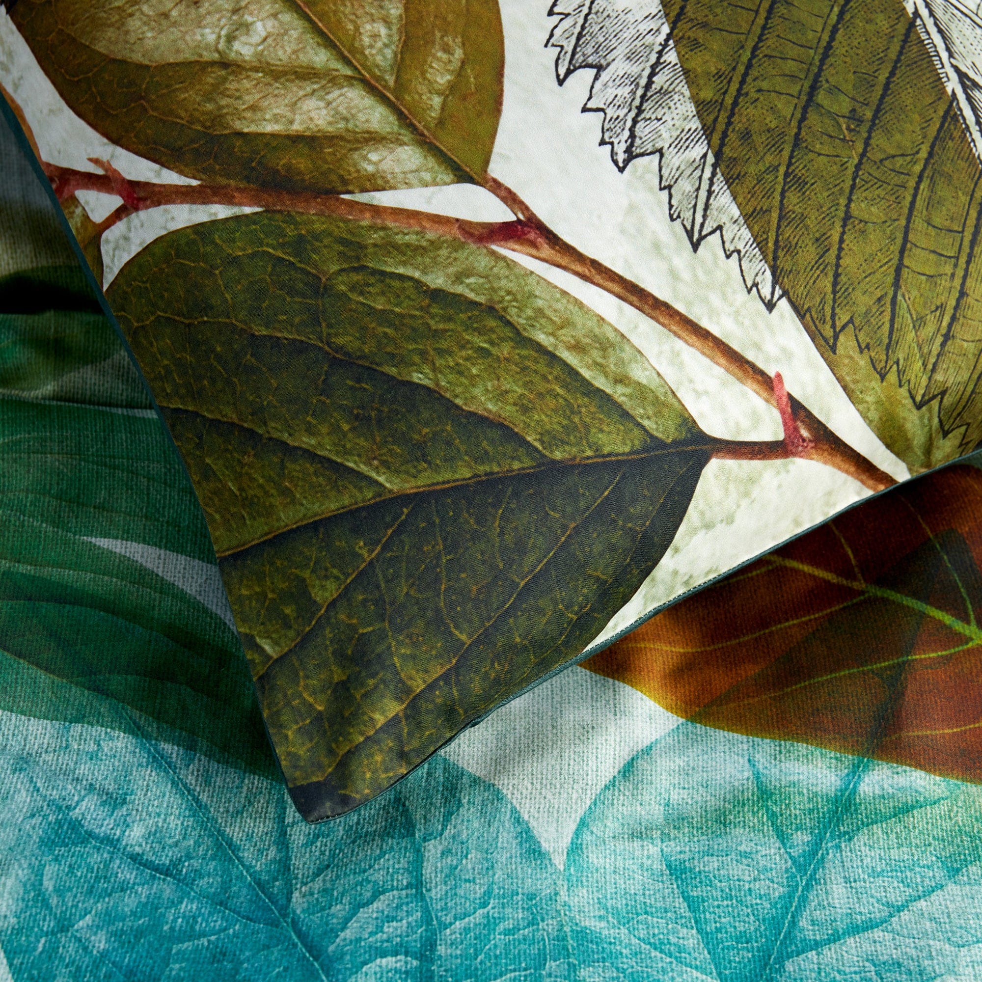 Bedding House Quilt Cover Bedding House Amazonia Green Sateen Quilt Cover Set