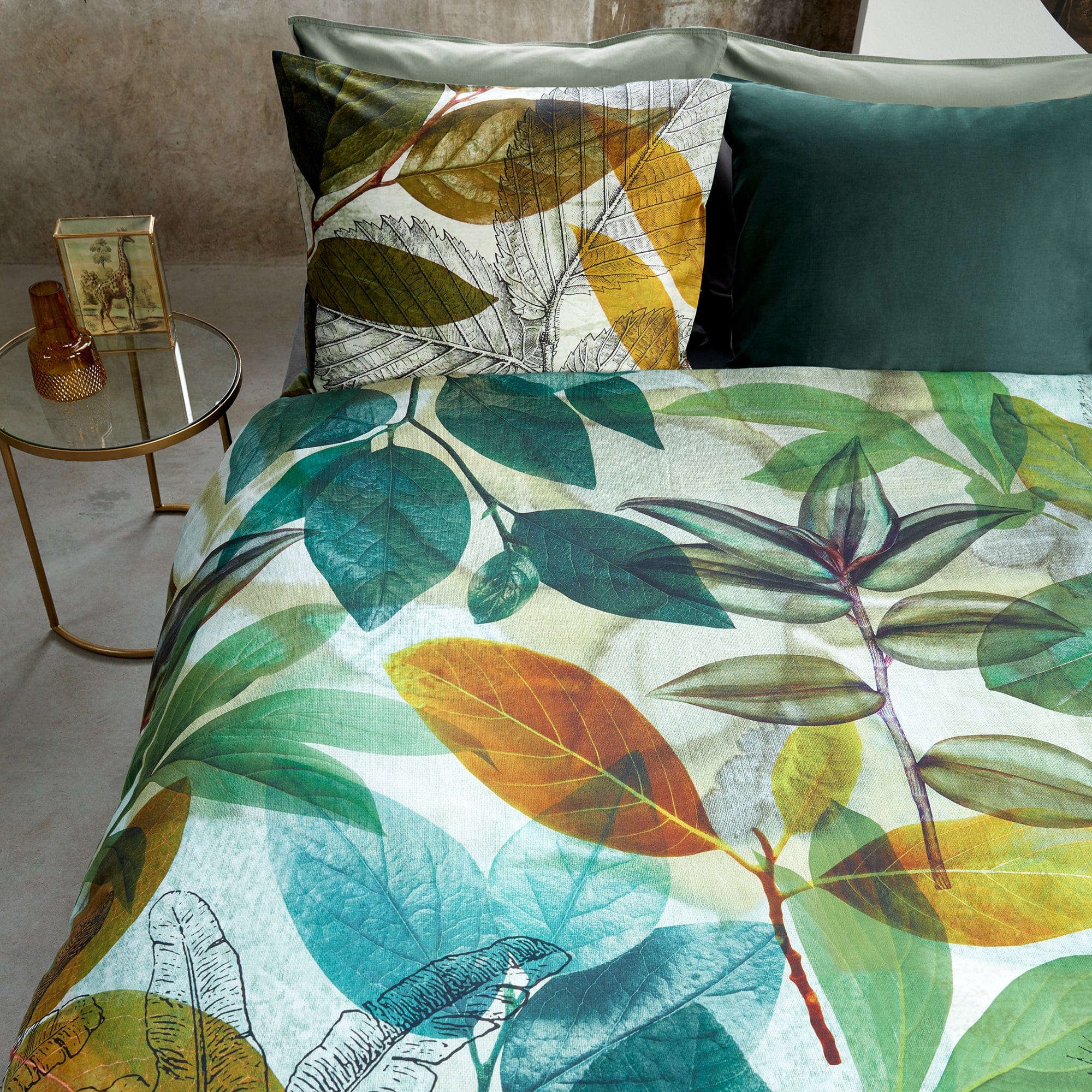 Bedding House Quilt Cover Bedding House Amazonia Green Sateen Quilt Cover Set