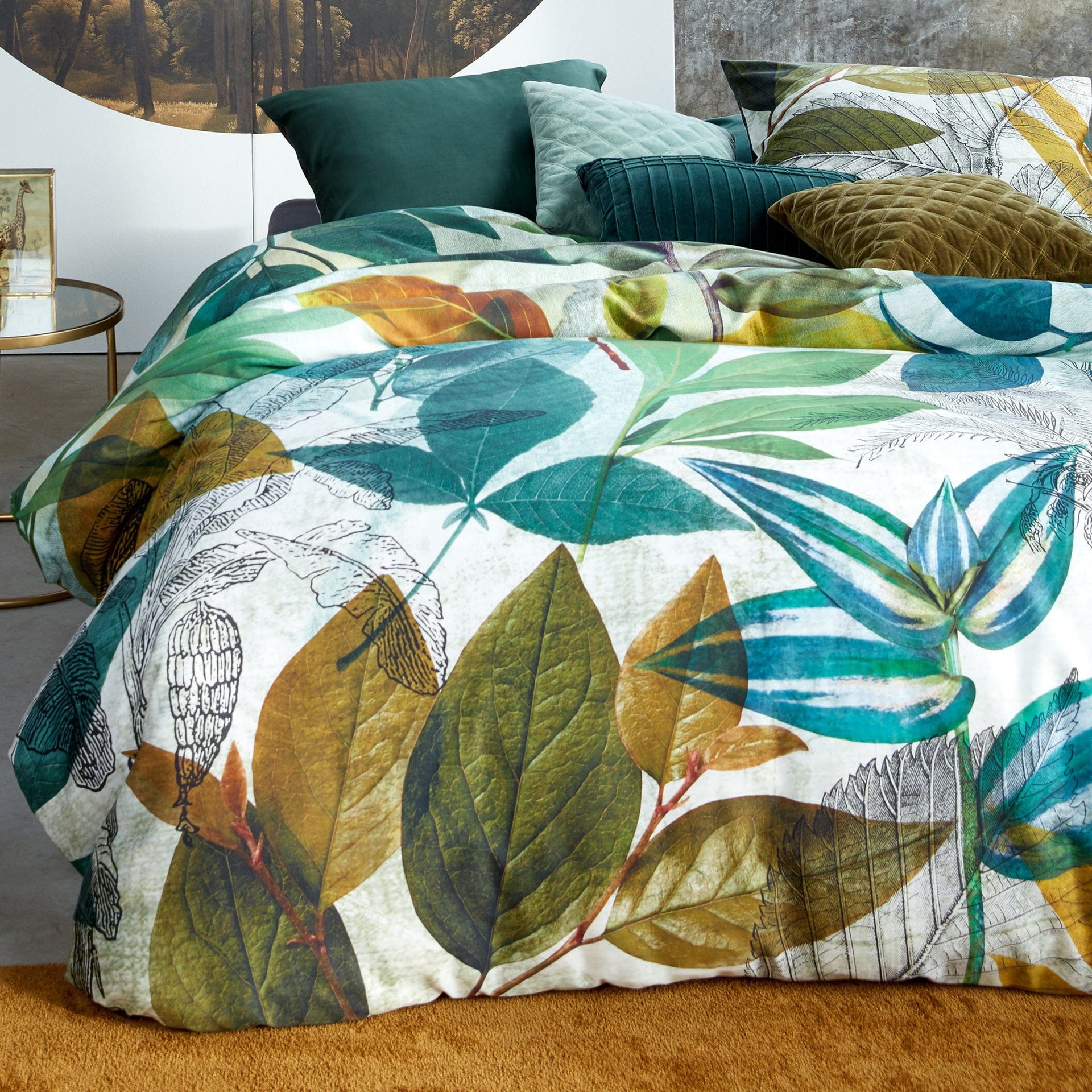 Bedding House Quilt Cover Bedding House Amazonia Green Sateen Quilt Cover Set