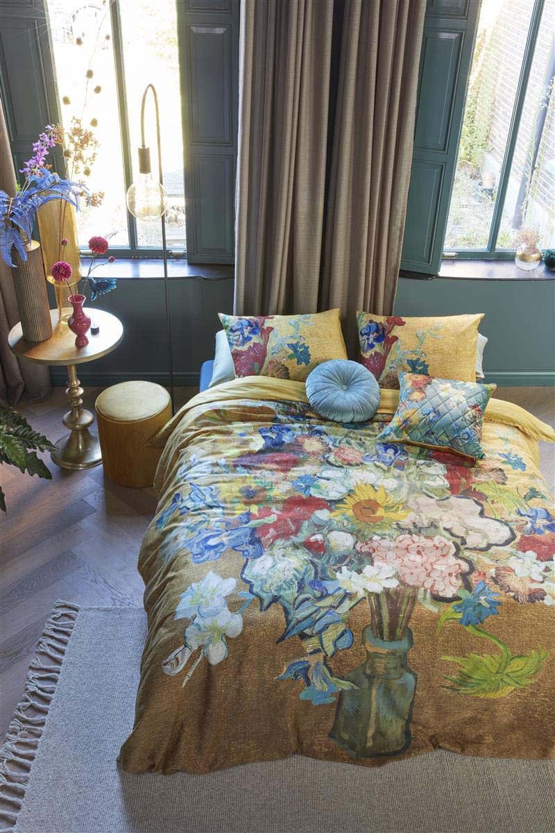 Bedding House Quilt Cover Bedding House Bouquet d’Anniversaire Gold Cotton Sateen Quilt Cover Set