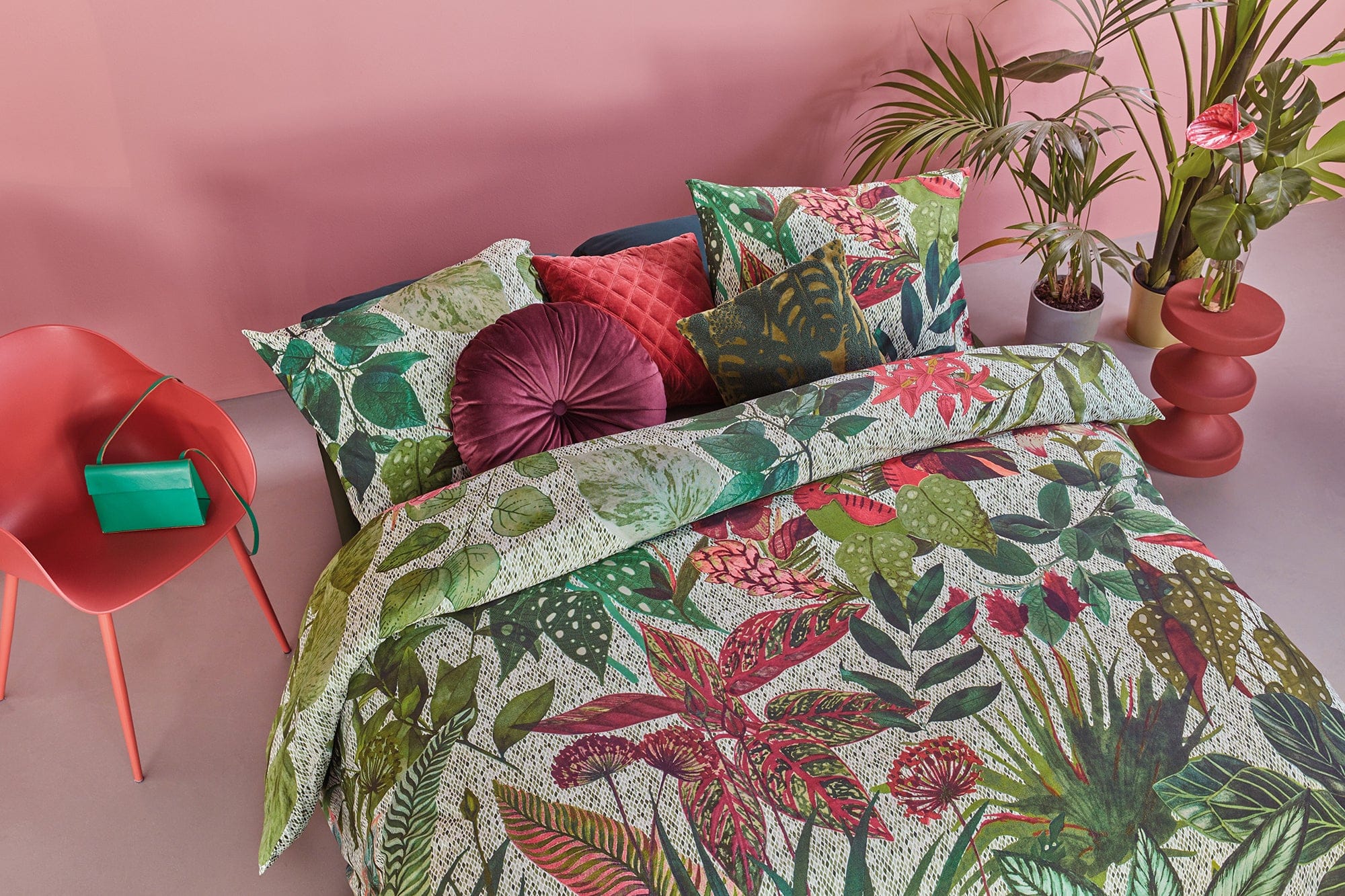 Bedding House Quilt Cover Bedding House Cotton Percale Wildwood Green Quilt Cover Set