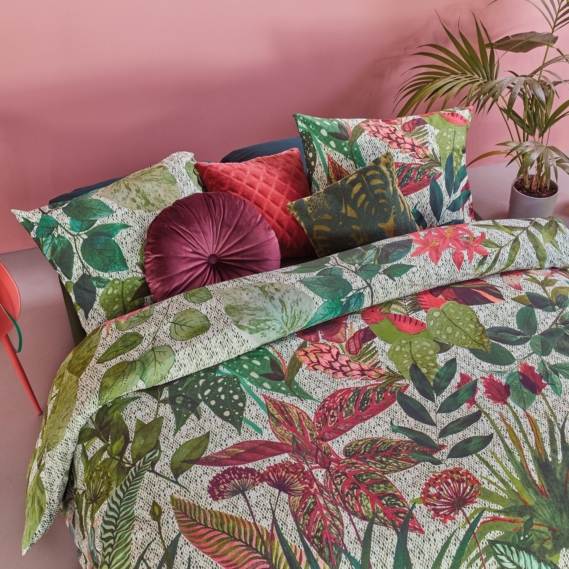 Bedding House Quilt Cover Bedding House Cotton Percale Wildwood Green Quilt Cover Set