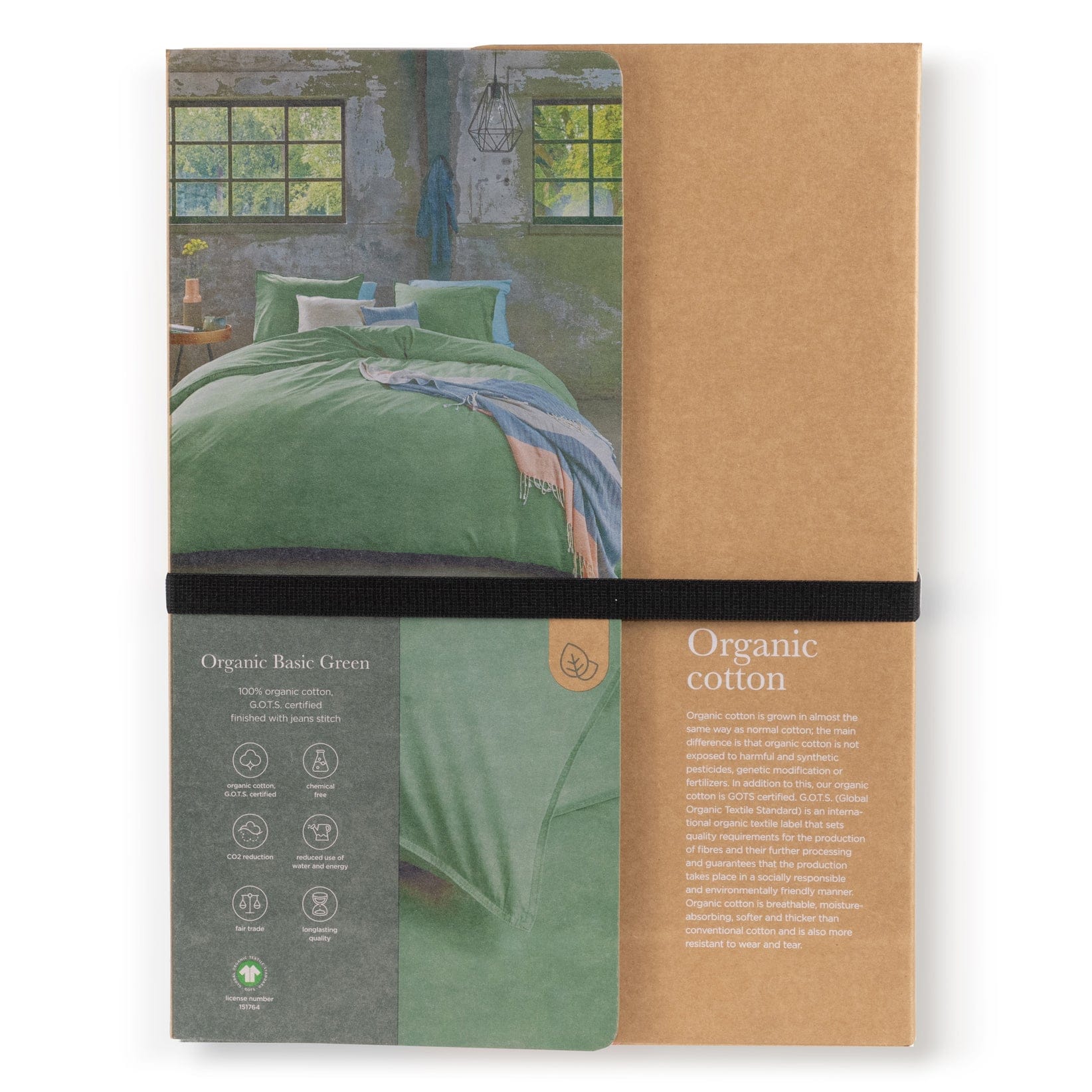 Bedding House Quilt Cover Bedding House Organic Cotton Basic Green Cotton Quilt Cover Set