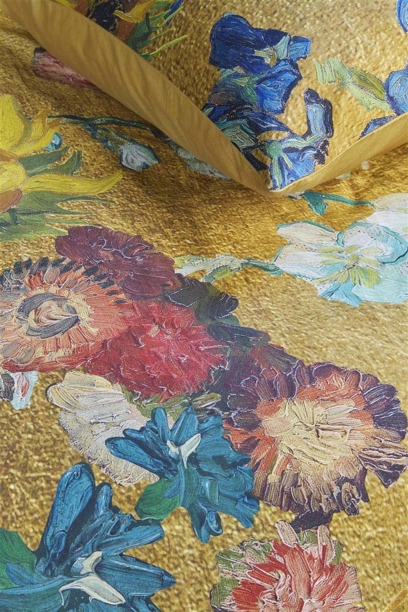 Bedding House Quilt Cover Bedding House Partout des Fleurs Gold Cotton Sateen Quilt Cover Set