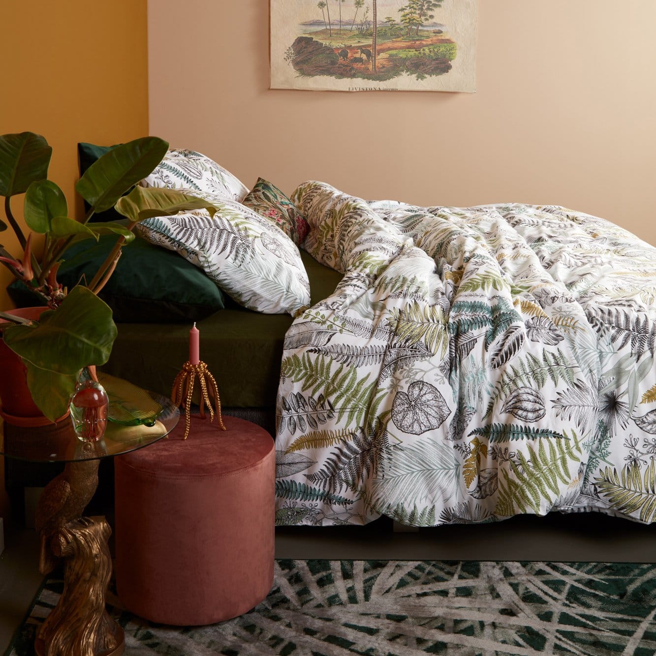 Bedding House Quilt Cover Bedding House Primeval Green Cotton Quilt Cover Set