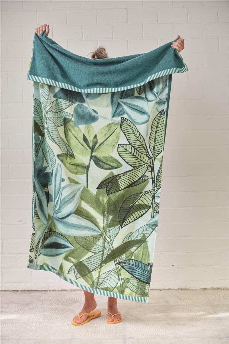 Bedding House Beach Towels Jungle Vibe Green Beach Towel