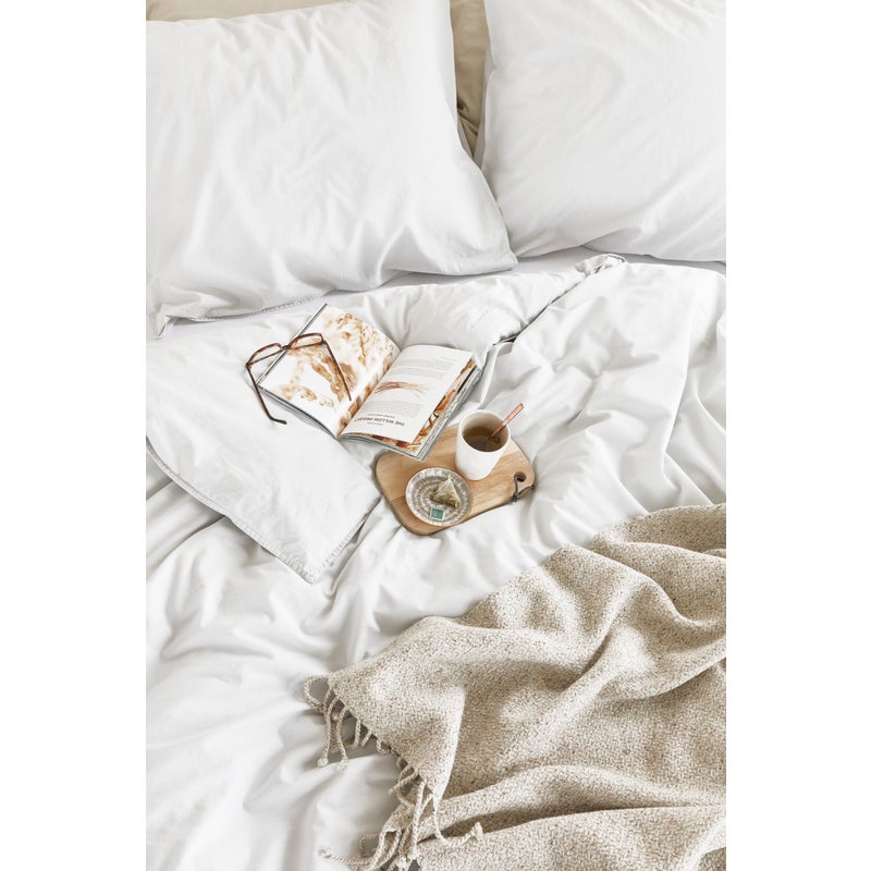 Bedding House Organic Cotton Basic White Cotton Quilt Cover Set Bedding House