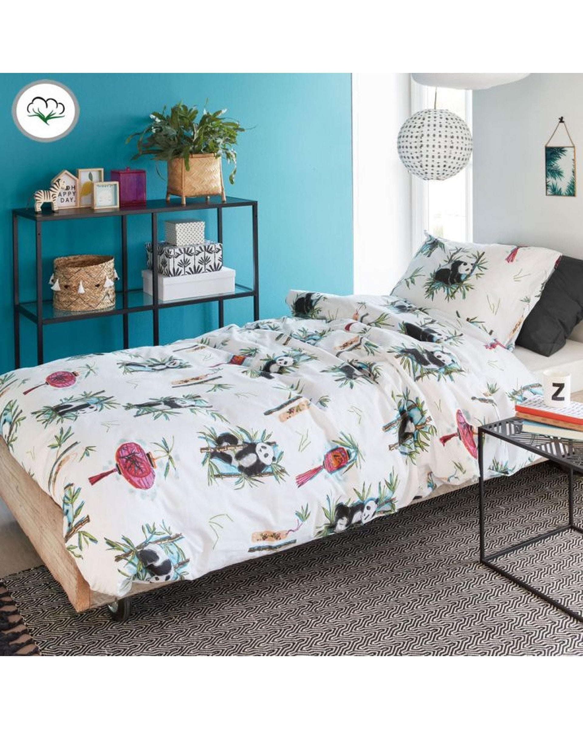 Bedding House Quilt Cover Panda Dream Multi Cotton Single Size Quilt Cover Set by Bedding House