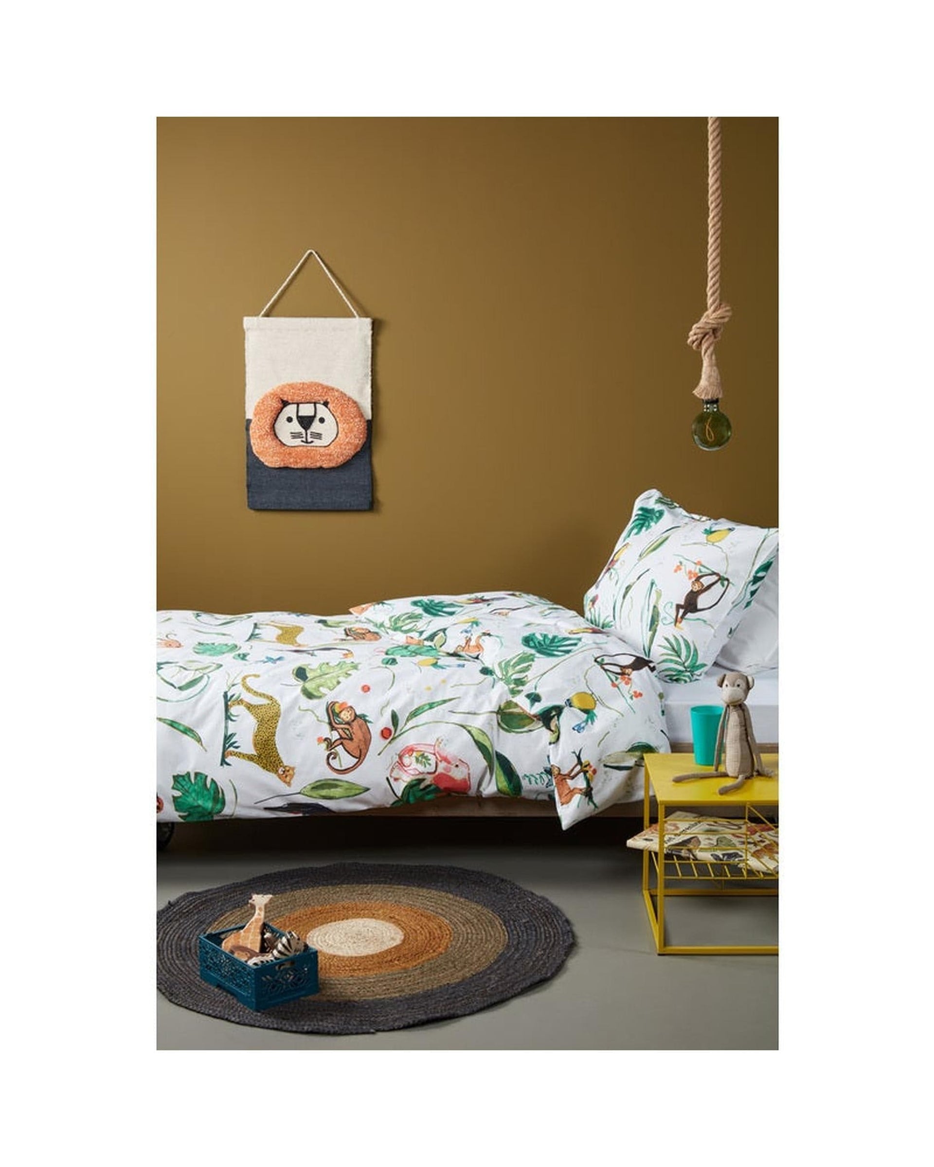 Bedding House Quilt Cover Single Crazy Jungle Multi Cotton Quilt Cover Set by Bedding House