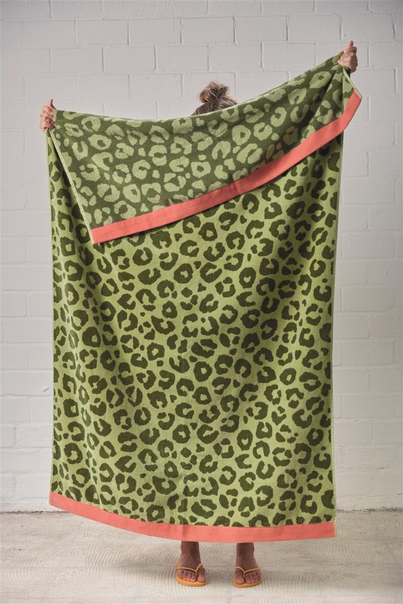 Bedding House Beach Towels Wildcat Green Beach Towel