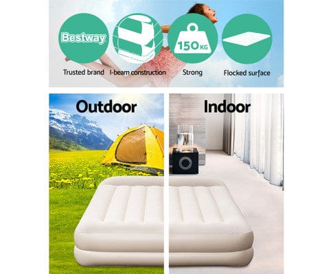 Bestway Inflatable Mattress Air Bed Beds Mattress Single Size Sleep Built-in Pump Camping Inflatable
