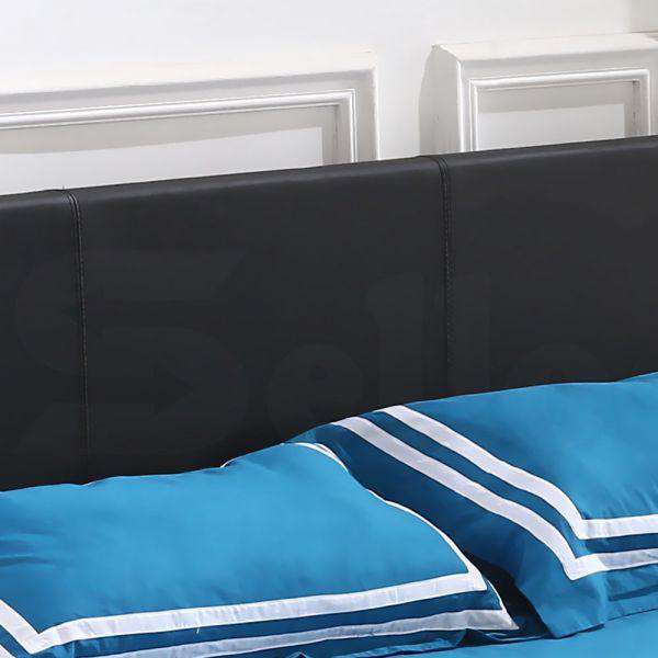 Gas Lift Storage Bed Frame Premium Leather - Black Levede