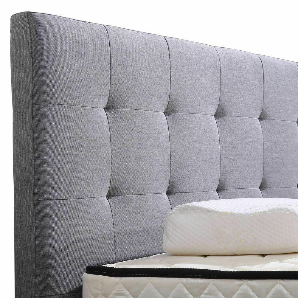 Bed Frame King Fabric With Drawers Storage Beige Levede