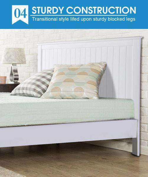 PREMIUM WHITE PINE WOOD BED FRAME Levede