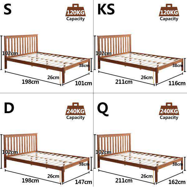 PREMIUM PINE WOOD BED FRAME Levede
